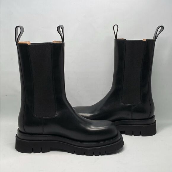 Bottega Veneta Lug Sole Leather Chelsea Boots size 38.5 - Picture 1 of 15